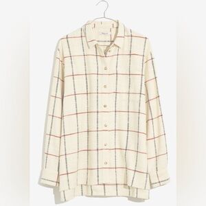 Flannel Oversized Ex-Boyfriend Shirt in Windowpane (like new) Item NB571